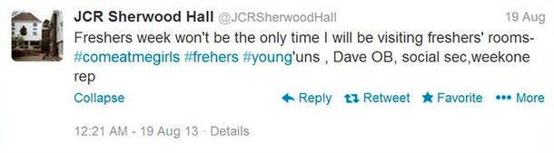 Tweet from Sherwood Hall